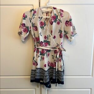 Floral Wrap Dress with Belt